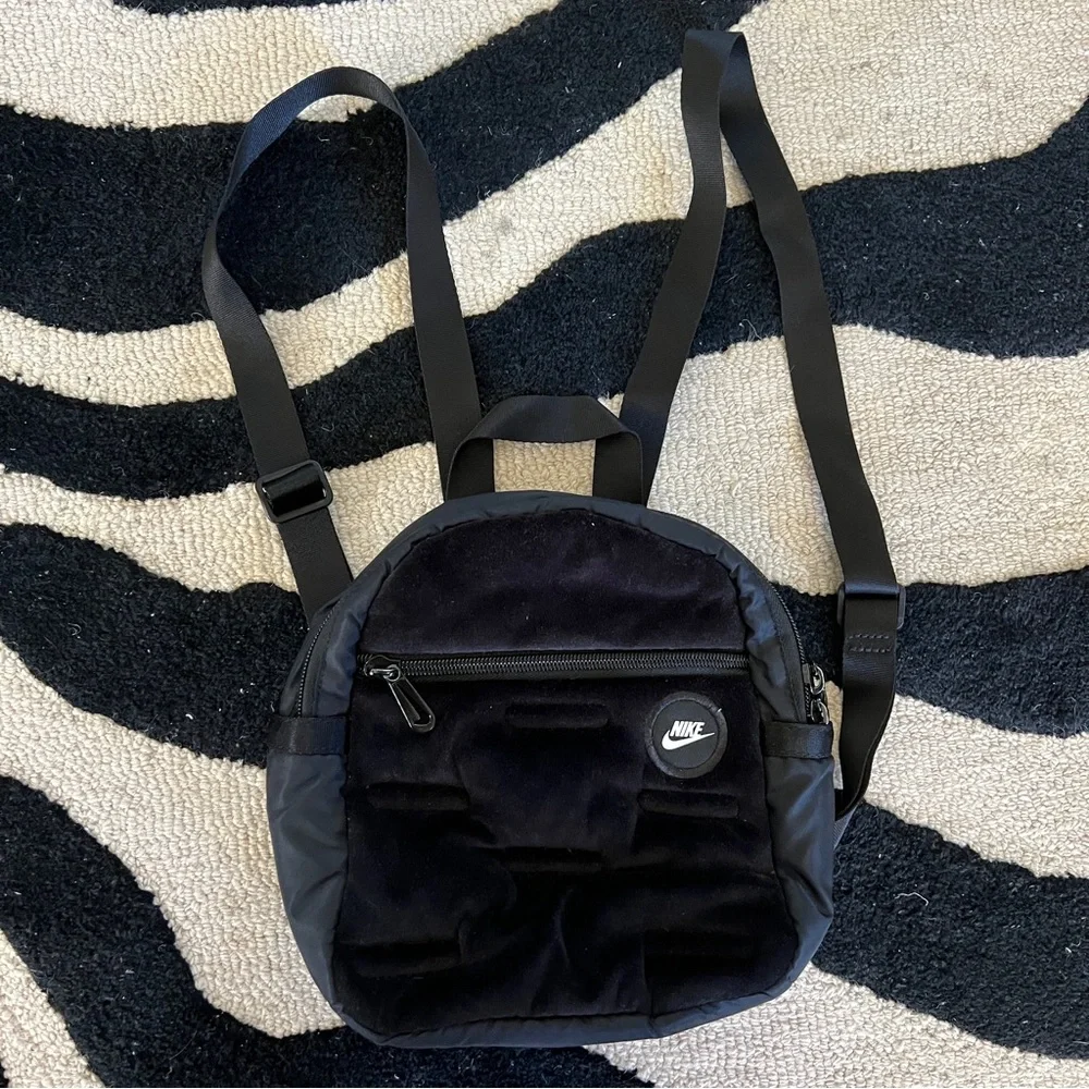 Nike Sportswear Futura Black Velour Mini Backpack